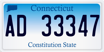 CT license plate AD33347