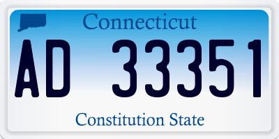 CT license plate AD33351