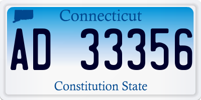 CT license plate AD33356