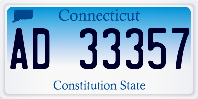 CT license plate AD33357