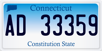 CT license plate AD33359
