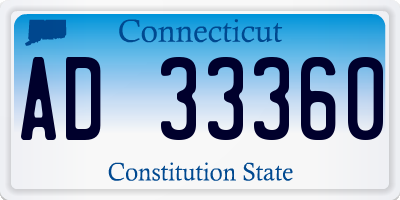 CT license plate AD33360