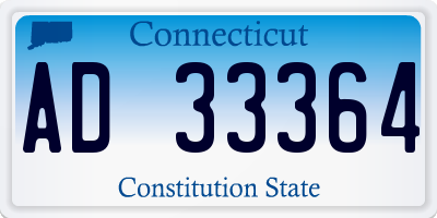 CT license plate AD33364