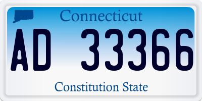 CT license plate AD33366