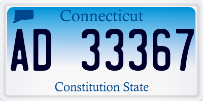 CT license plate AD33367