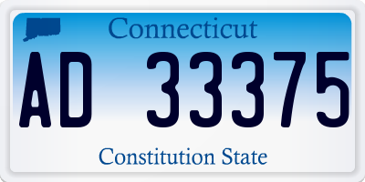 CT license plate AD33375