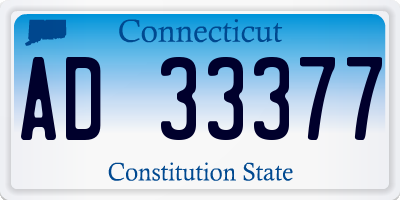 CT license plate AD33377