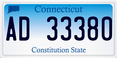 CT license plate AD33380