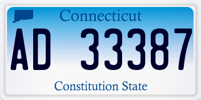 CT license plate AD33387