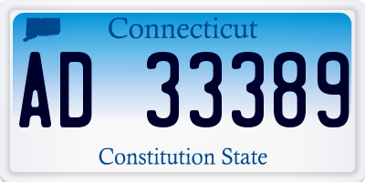 CT license plate AD33389