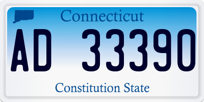 CT license plate AD33390