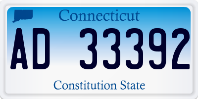 CT license plate AD33392