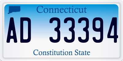 CT license plate AD33394