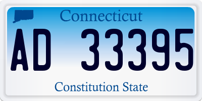 CT license plate AD33395