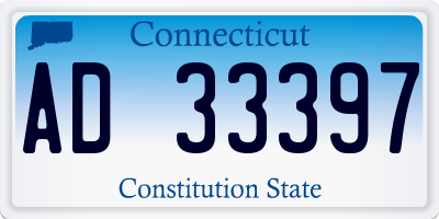 CT license plate AD33397