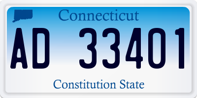 CT license plate AD33401
