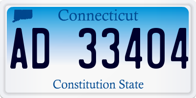 CT license plate AD33404