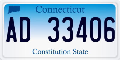 CT license plate AD33406