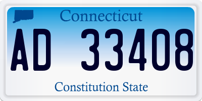 CT license plate AD33408