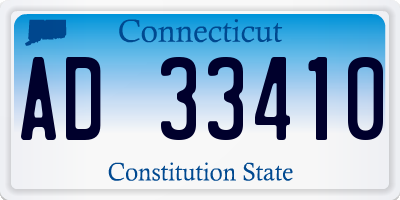CT license plate AD33410