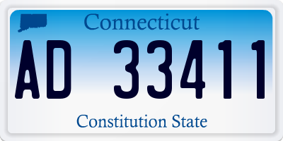 CT license plate AD33411