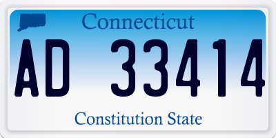 CT license plate AD33414