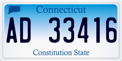 CT license plate AD33416