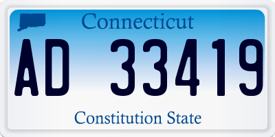 CT license plate AD33419