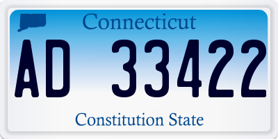 CT license plate AD33422