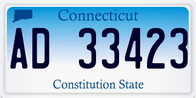 CT license plate AD33423