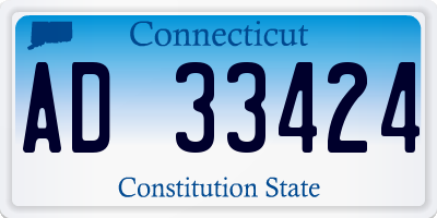 CT license plate AD33424