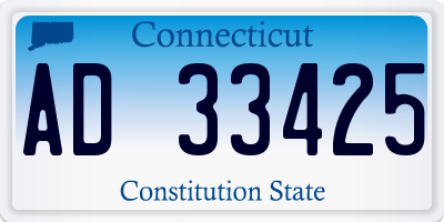 CT license plate AD33425