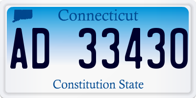 CT license plate AD33430