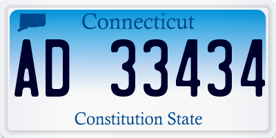 CT license plate AD33434