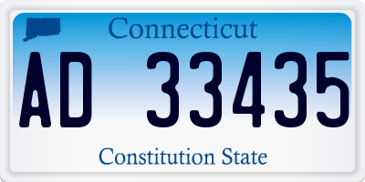 CT license plate AD33435
