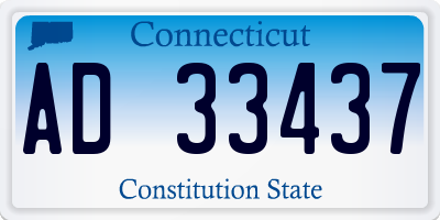 CT license plate AD33437