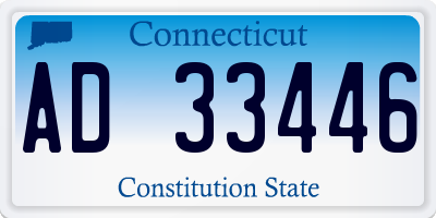 CT license plate AD33446