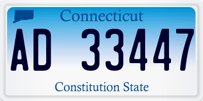 CT license plate AD33447