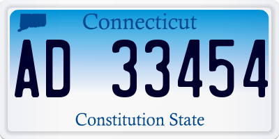 CT license plate AD33454
