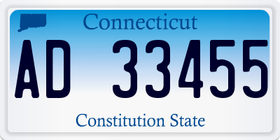 CT license plate AD33455