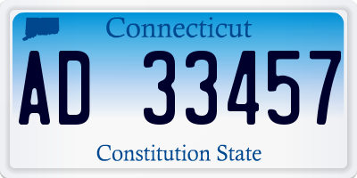 CT license plate AD33457