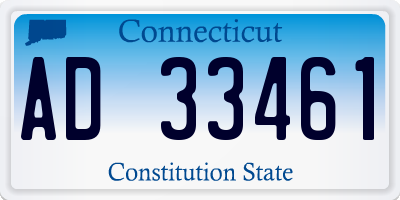 CT license plate AD33461