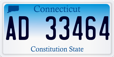 CT license plate AD33464