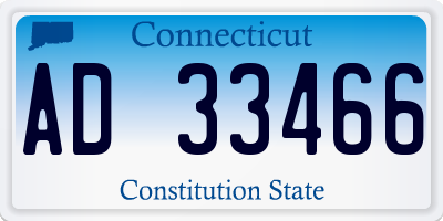 CT license plate AD33466