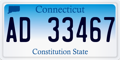 CT license plate AD33467