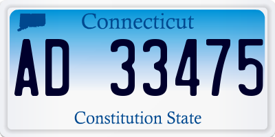 CT license plate AD33475