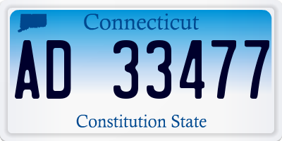 CT license plate AD33477