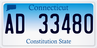 CT license plate AD33480
