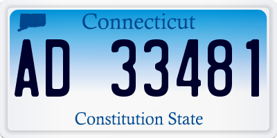 CT license plate AD33481