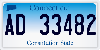 CT license plate AD33482